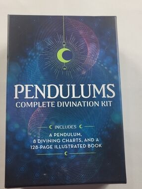 Pendulums Complete Divination Kit - Blue with Neon Green Accent